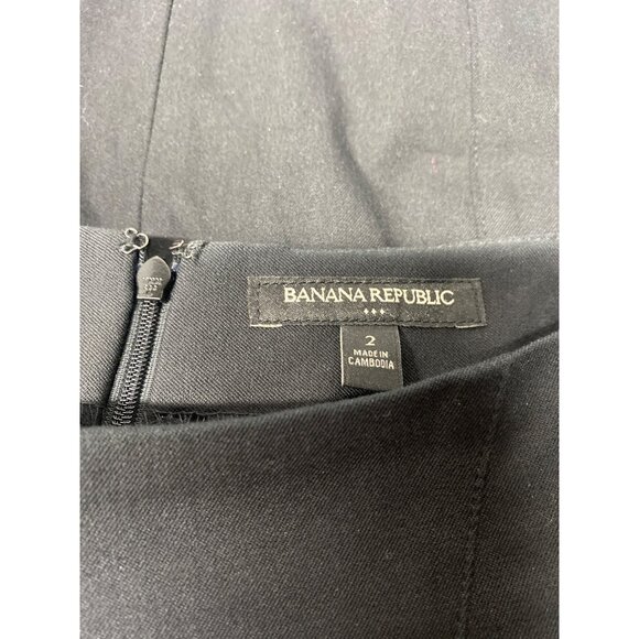 Banana Republic Womens Black Pencil Skirt Size 2 office mini Feminine Preppy - Picture 6 of 8